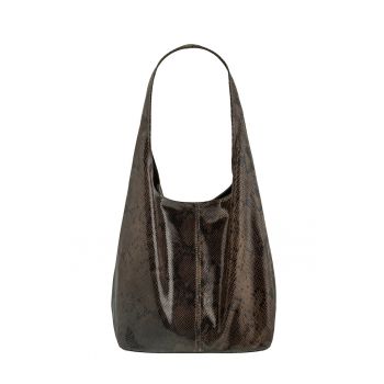 Geanta hobo din piele cu model piele de sarpe