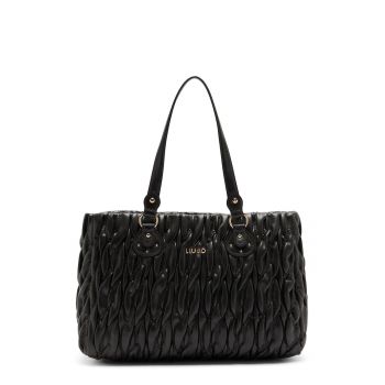 Geanta shopper de piele ecologica cu aspect impletit