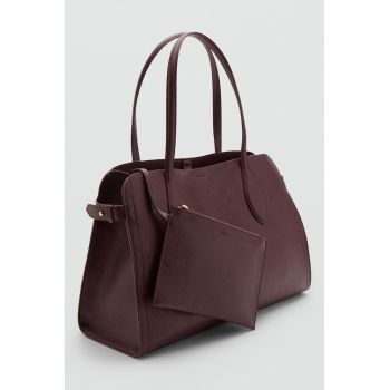 Geanta shopper din piele ecologica cu etui detasabil