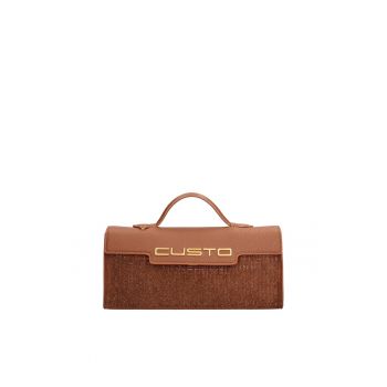 Geanta stralucitoare cu maner si logo