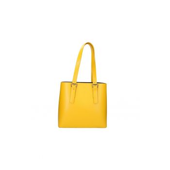 Geanta tote de piele cu etui detasabil - Galben