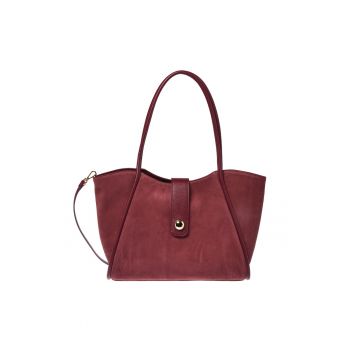Geanta tote din piele intoarsa cu
