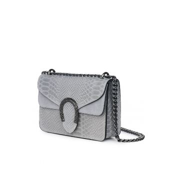 Poseta dama din piele naturala Diane gri