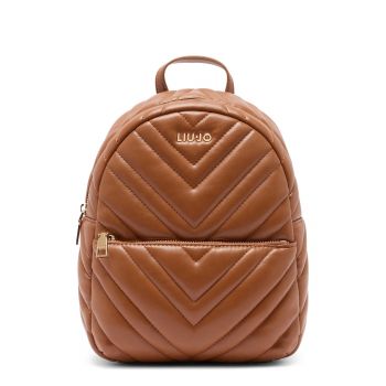 Rucsac matlasat de piele ecologica cu buzunar frontal cu fermoar