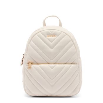 Rucsac matlasat de piele ecologica cu buzunar frontal cu fermoar