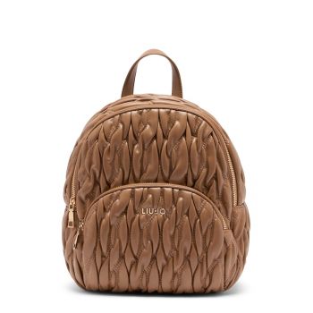 Rucsac matlasat din piele ecologica cu aspect impletit