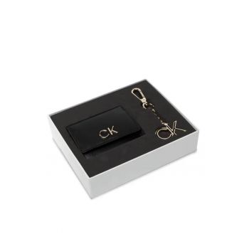 Set portofel si breloc  Trifold Xxs + Keyfob K60K608906 Negru 9.5 x 7.5 x 2 cm