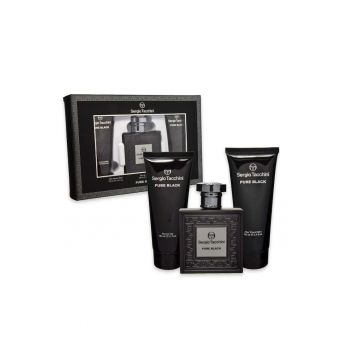 Set  Pure Black - Barbati - Apa de Toaleta 100 ml + Gel de dus 100 ml - + Aftershave - 100 ml
