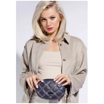 Borseta dama  piele ecologica - albastra