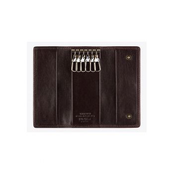 Etui na chei  Da Vinci - 6 carabiniere - 2 buzunare - maro - piele naturala