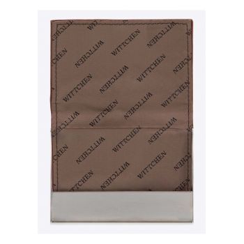 Etui pentru carti de vizita  Arizona - piele naturala - mecanism metalic - compact - culoare maro deschis