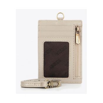 Etui pentru documente din piele naturala  cu protectie RFID - 5 compartimente pentru carduri - 11 -5x8cm - bej