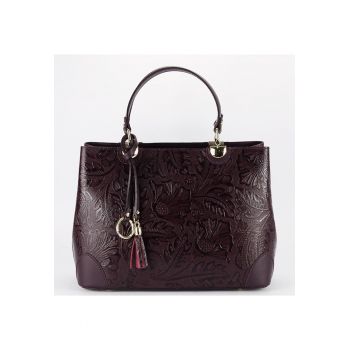 Geanta bordo inchis din piele naturala 8952 122 18098