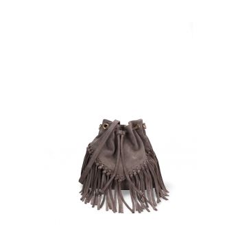 Geanta bucket din piele intoarsa Umbria Plus