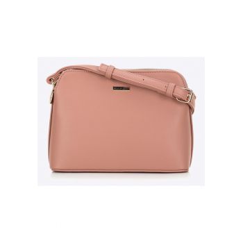 Geanta crossbody dama  ecologica - roz - doua compartimente