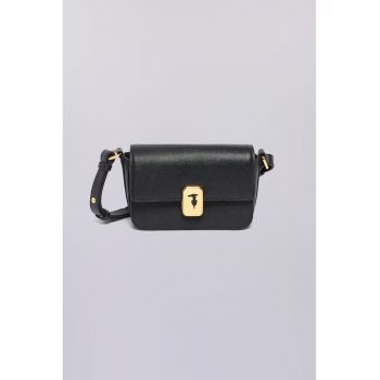 Geanta crossbody de piele cu clapa