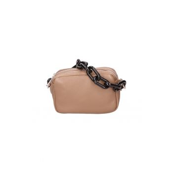 Geanta crossbody de piele cu maner lant