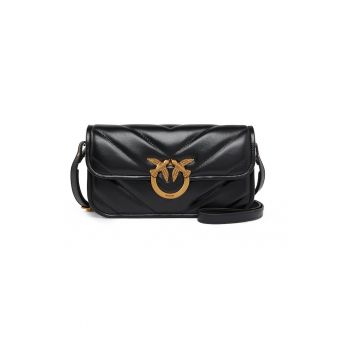 Geanta crossbody de piele - Negru