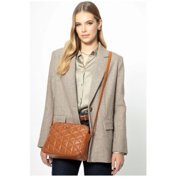 Geanta crossbody  din piele ecologica - maro deschis