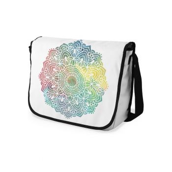 Geanta dama  29x36cm - design geometric - bumbac - multicolor