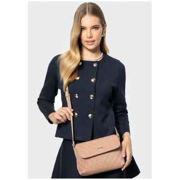 Geanta dama  crossbody din piele ecologica - design modern - bej