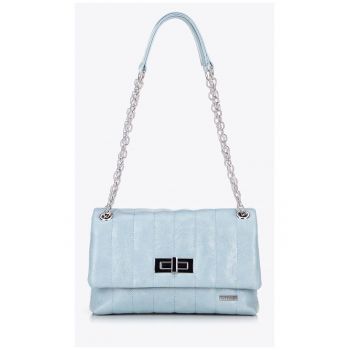 Geanta dama  crossbody - mica - ecologica - albastra - doua compartimente