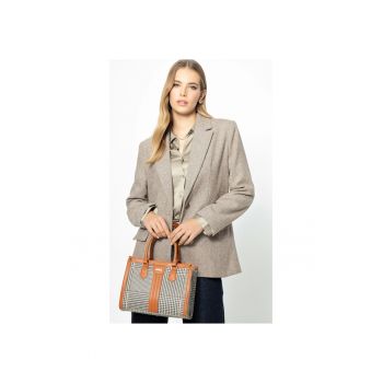 Geanta dama  din piele ecologica - cu un compartiment cu fermoar - 30x20x10cm