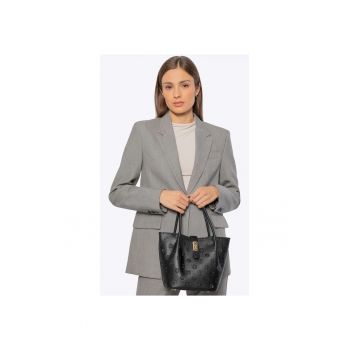 Geanta dama  din piele ecologica - negru - cu manere si curea ajustabila