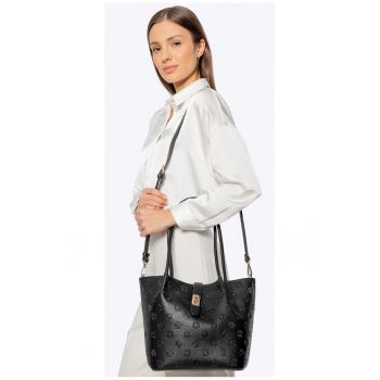 Geanta dama  piele ecologica - neagra - dimensiuni mari