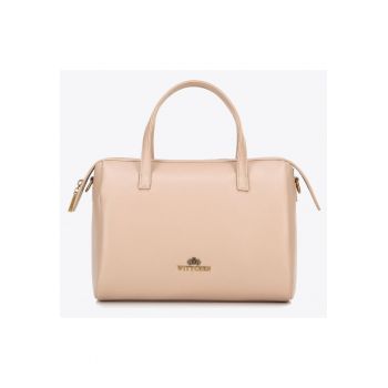 Geanta de dama  din piele naturala - cu manere si cureaadf reglabila