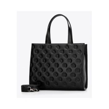 Geanta de dama  piele naturala - neagra - cu doua manere si curea detasabila