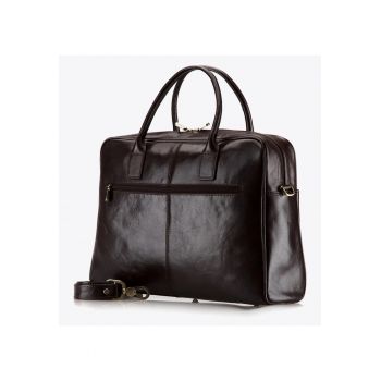 Geanta de laptop din piele naturala  set cu cosmetica - 32x24x5cm - 26x11x4cm - culoare maro