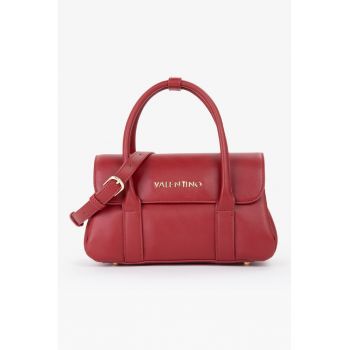 Geanta de piele ecologica cu bareta de umar si aplicatie logo metalica