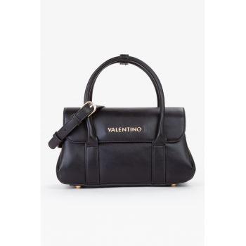 Geanta de piele ecologica cu bareta de umar si aplicatie logo metalica