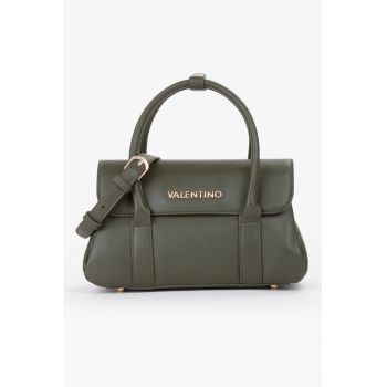 Geanta de piele ecologica cu bareta de umar si aplicatie logo metalica