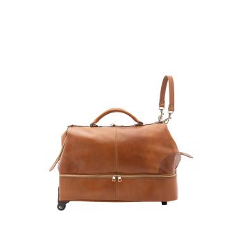Geanta de voiaj unisex de piele - cu roti