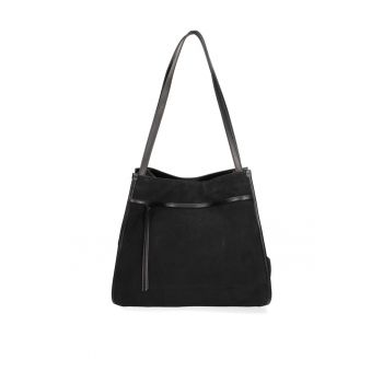 Geanta din piele intoarsa cu bareta de umar Seraphina Elite