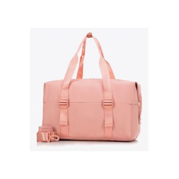 Geanta mare de calatorie si sport  roz - poliester - cu compartiment principal mare si sac pentru incaltaminte