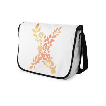 Geanta messenger cu imprimeu cu tematica vegetala