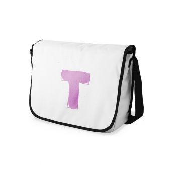 Geanta messenger din panza - cu motiv text