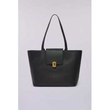 Geanta shopper din piele - Negru