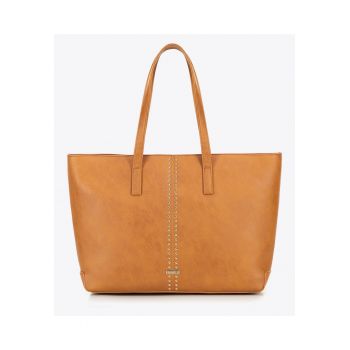 Geanta shopper pentru femei  cu nitute - maro - format A4