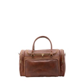 Geanta unisex de voiaj - din piele - cu buzunare multiple