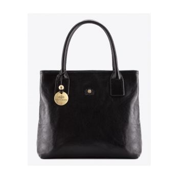 Geanta vintage  piele naturala - doua compartimente - negru