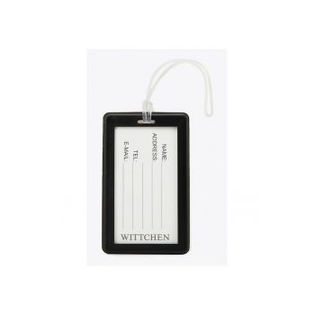 Identificator bagaj  geometric - rosu-negru - 10 -5x6 -5cm