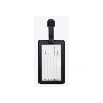 Identificator bagaj  PVC - rectangular - albastru - cu curea elastica