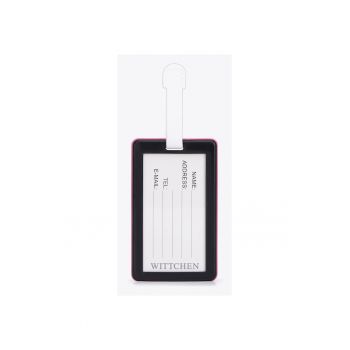 Identificator bagaj  rectangular - roz - material rezistent