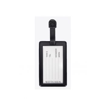 Identificator de bagaj  PVC - dreptunghiular - rezistent - negru