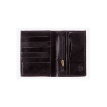 Portofel barbati  Da Vinci - din piele naturala - negru - 13 locuri pentru carduri