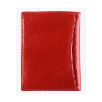 Portofel cu suport documente din piele naturala -  3 compartimente - 12 -5x9 -5cm - maro inchis